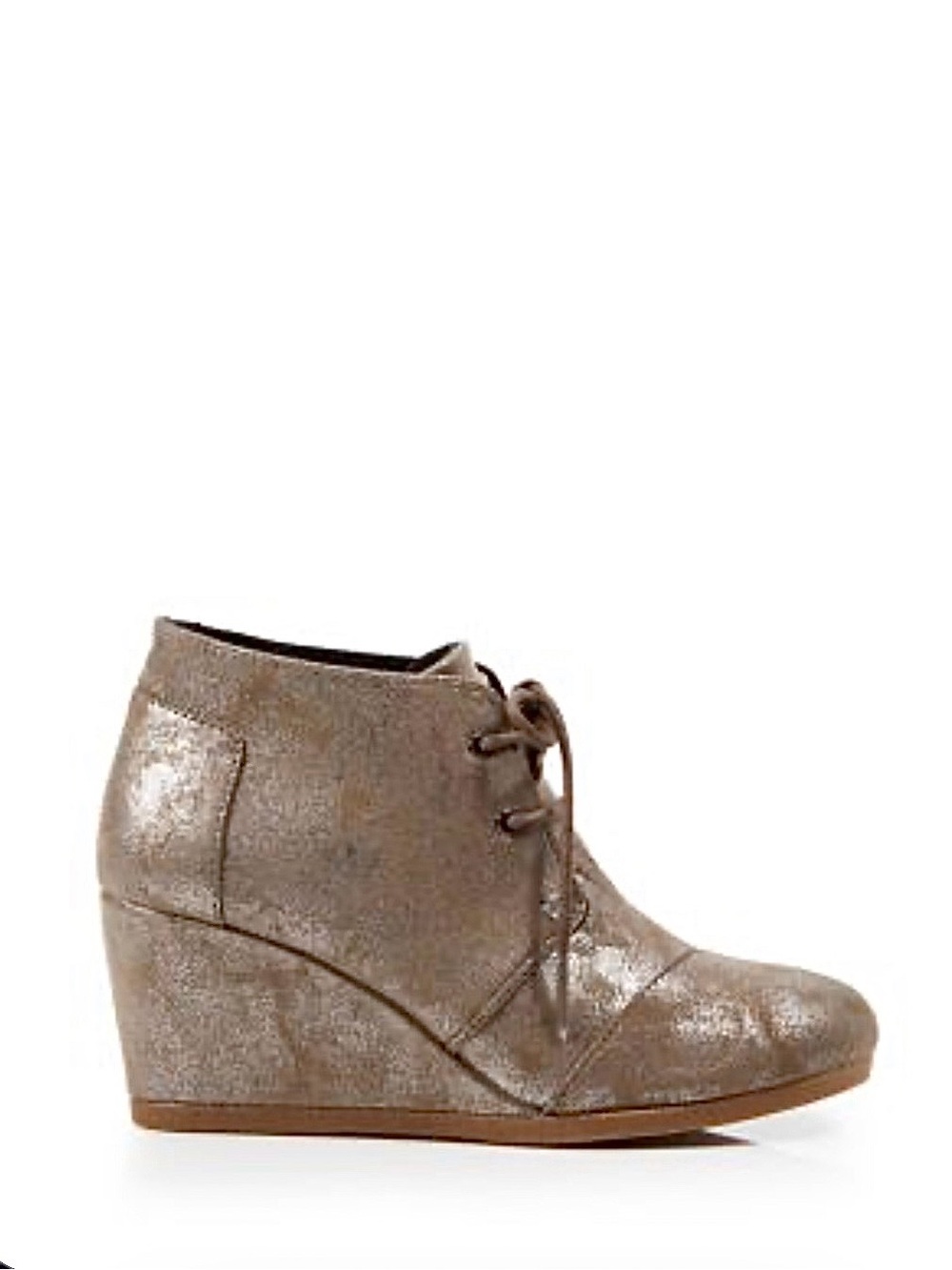 TOMS Metallic Desert Wedge Ankle Bootie - Women's Lace-Up